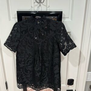 RO&De black lace, short sleeve size small